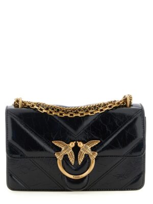 PINKO Black Calfskin Crossbody Bag