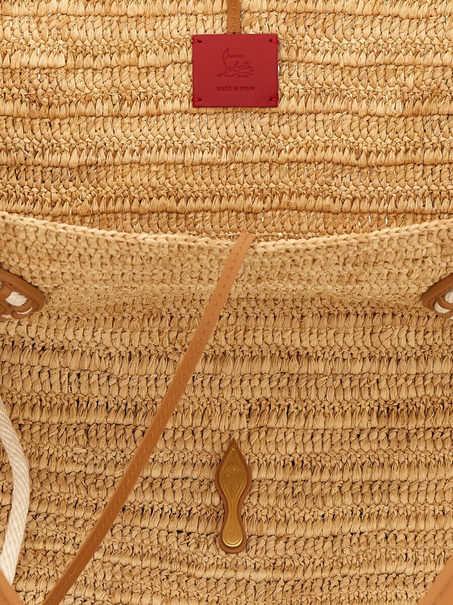 Christian Louboutin Beige Raffia Tote Bag - Image 4