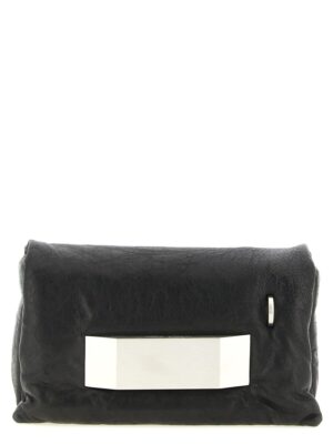Rick Owens Black Lamb Leather Clutch Bag