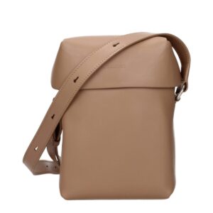 Jil Sander Brown Leather Crossbody Bag
