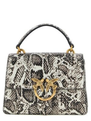 PINKO Gray Calfskin Handbag