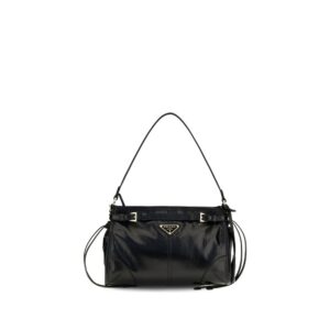 Prada Black Calf Leather Bos Taurus Handbag