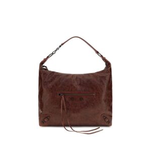 Balenciaga Bordeaux Lamb  Shoulder Bag