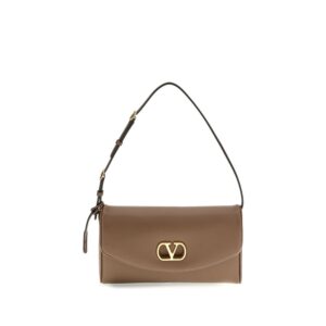 Valentino Garavani Brown Calf Leather Bos Taurus Shoulder Bag