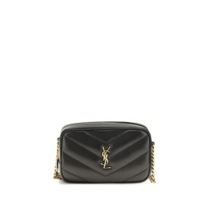 Saint Laurent Black Lamb  Shoulder Bag