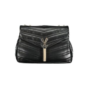 Mario Valentino Nero Polyurethane Women's Bag with Chain Shoulder Strap
