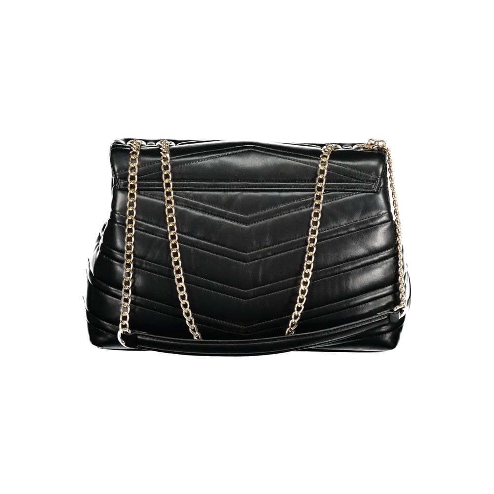 Mario Valentino Nero Polyurethane Women's Bag with Chain Shoulder Strap - Image 2