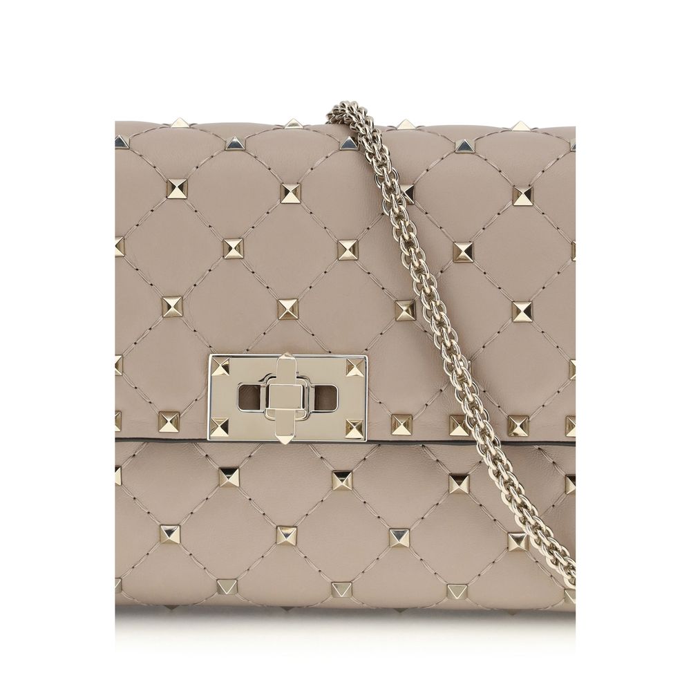 Valentino Garavani Beige Calf Leather Bos Taurus Shoulder Bag - Image 4