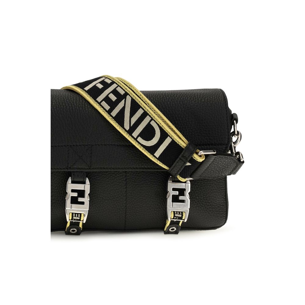 Fendi Black Calf Leather Bos Taurus Shoulder Bag - Image 4