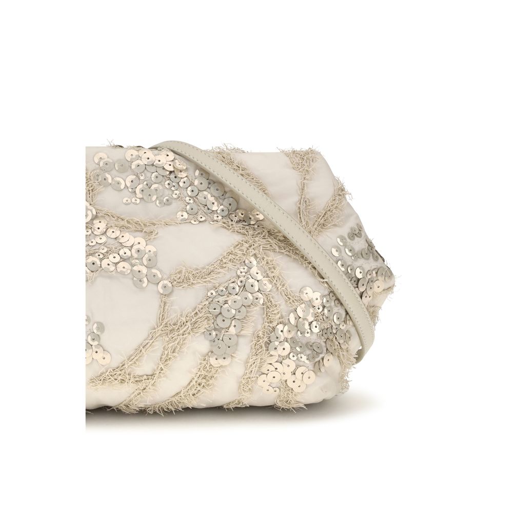 Brunello Cucinelli Beige Silk Clutch Bag - Image 4