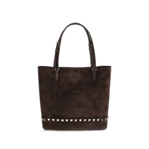 Valentino Garavani Brown Calf Leather Bos Taurus Shoulder Bag