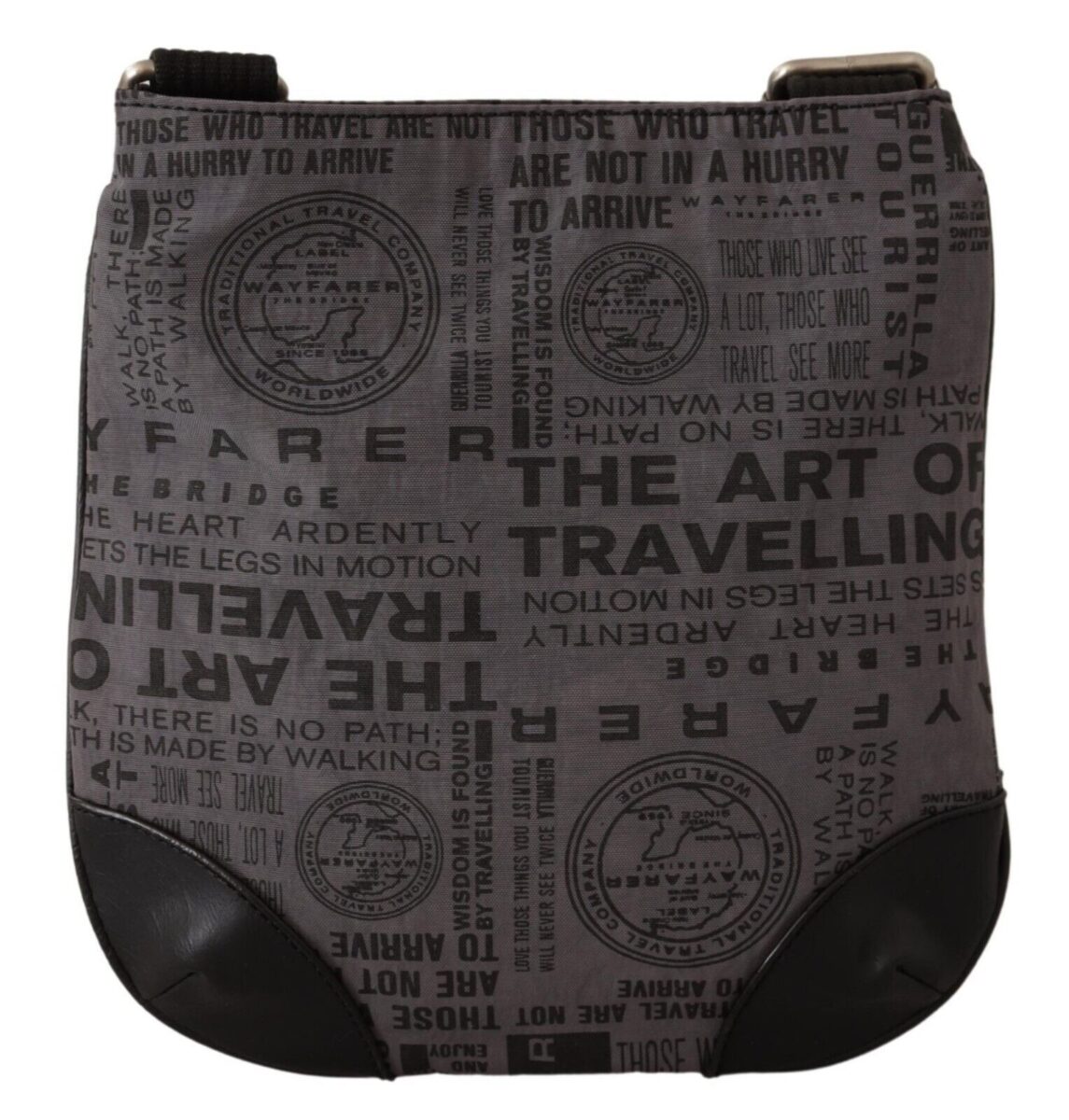WAYFARER Gray Printed Logo Shoulder Crossbody Purse Bag - Image 3