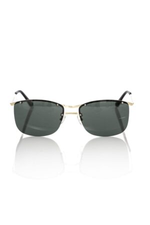 Frankie Morello Black Metallic Fibre Men Sunglasses