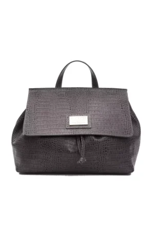 Pompei Donatella Gray Leather Women Shoulder Bag