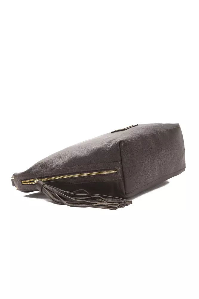 Pompei Donatella Brown Leather Women Shoulder Bag - Image 4