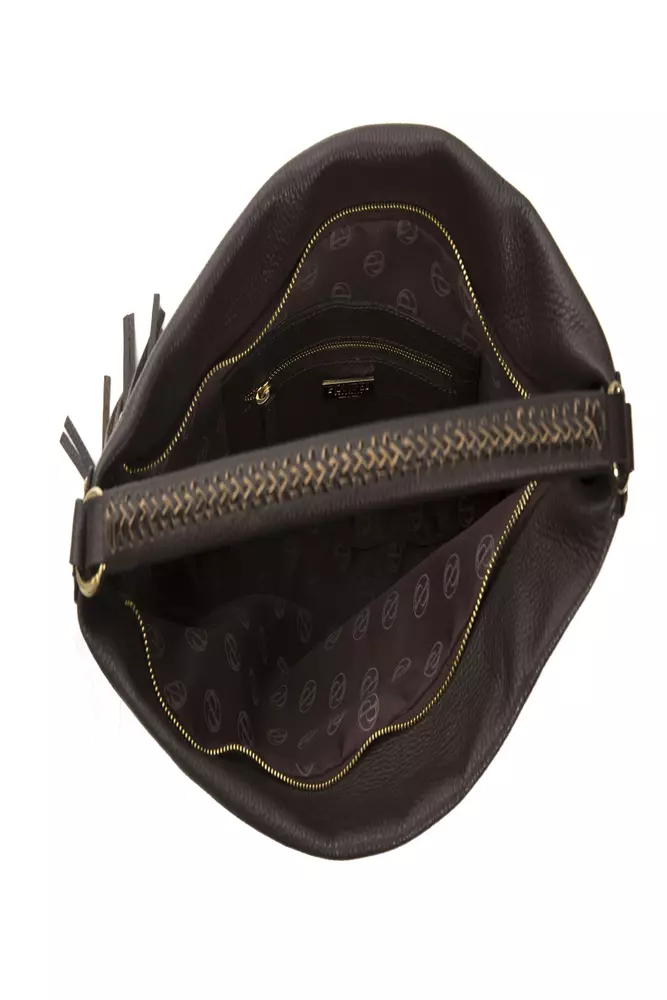 Pompei Donatella Brown Leather Women Shoulder Bag - Image 5