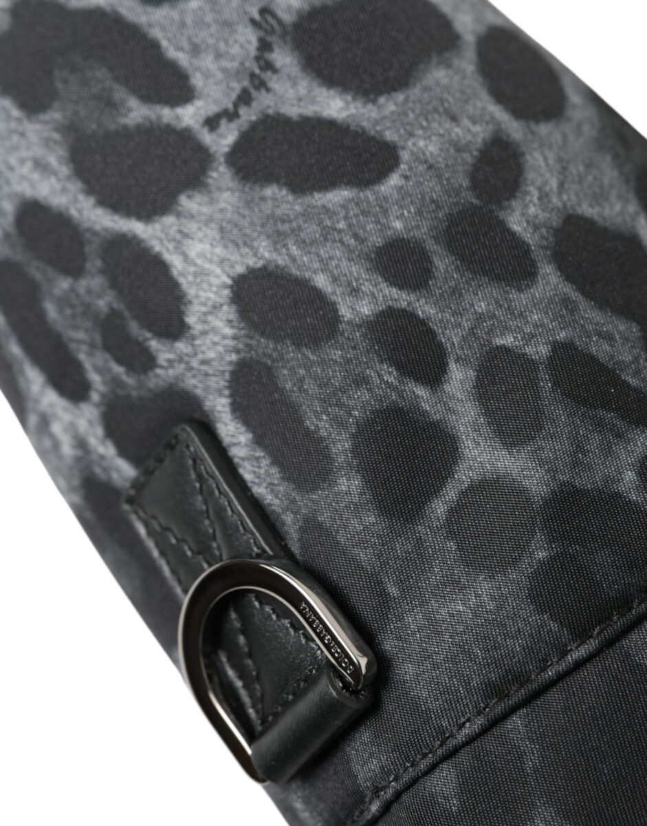 Dolce & Gabbana Black Leopard Round Slim Tote Bottle Cage Bag - Image 4