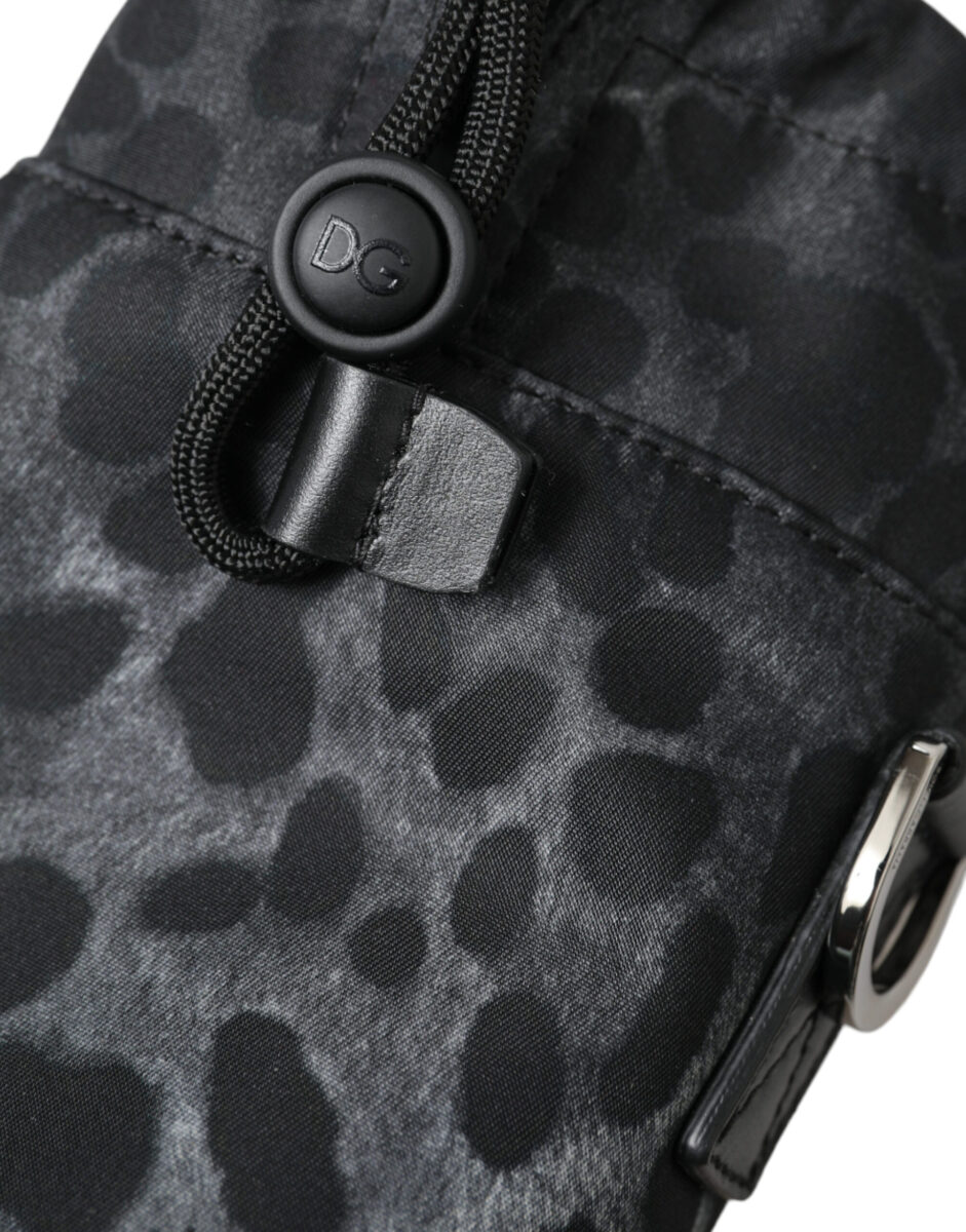 Dolce & Gabbana Black Leopard Round Slim Tote Bottle Cage Bag - Image 5