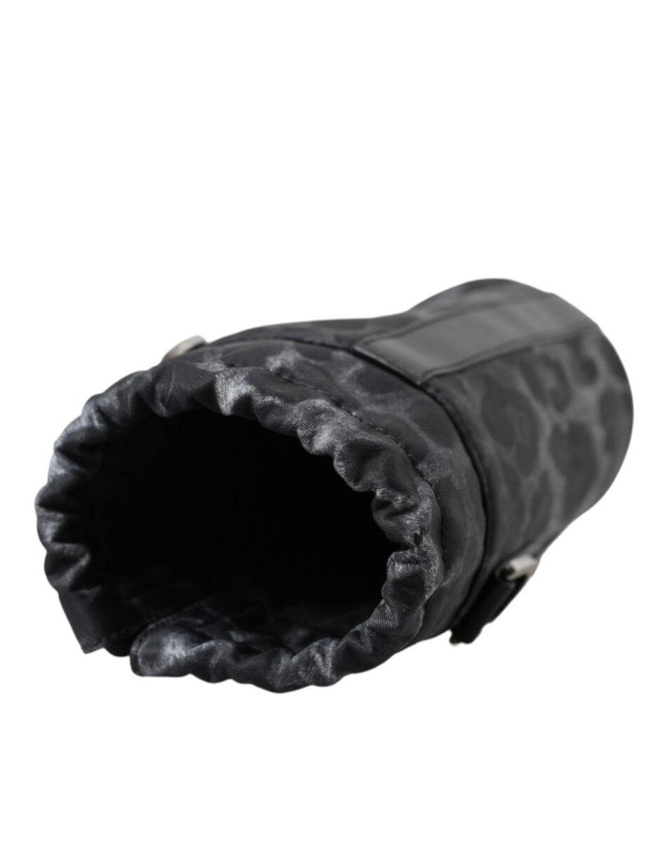 Dolce & Gabbana Black Leopard Round Slim Tote Bottle Cage Bag - Image 6