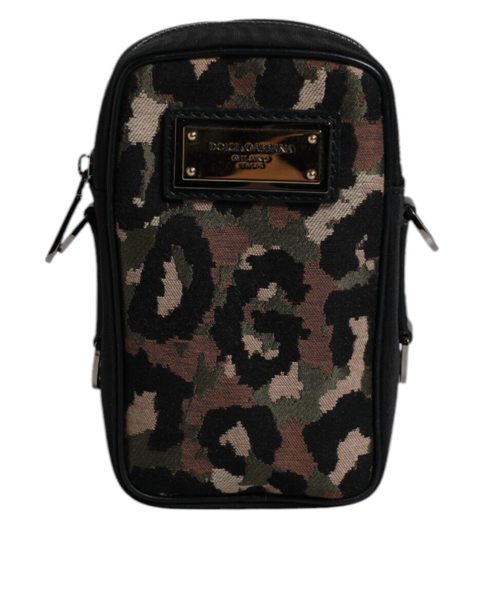 Dolce & Gabbana Multicolor Leopard Jacquard Logo Plaque Neck Strap Bag - Image 2