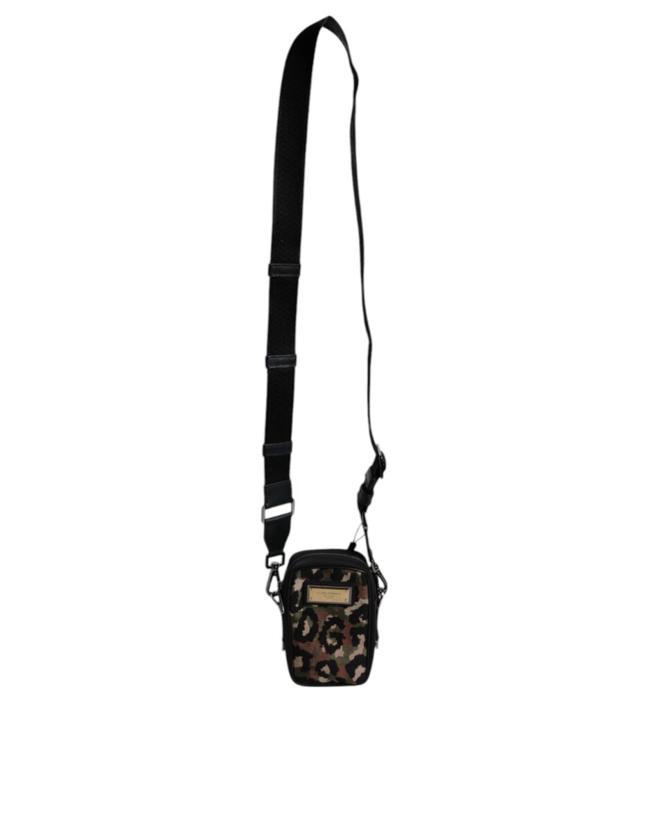 Dolce & Gabbana Multicolor Leopard Jacquard Logo Plaque Neck Strap Bag - Image 7