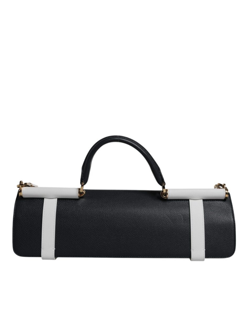 Dolce & Gabbana Blue White Calfskin Leather Crossbody Shoulder Bag - Image 4