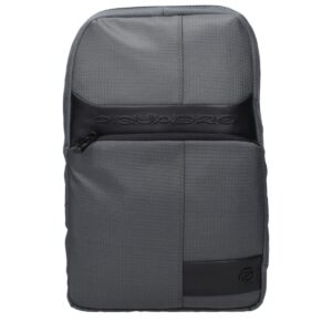 Piquadro Gray Fabric Crossbody Bag