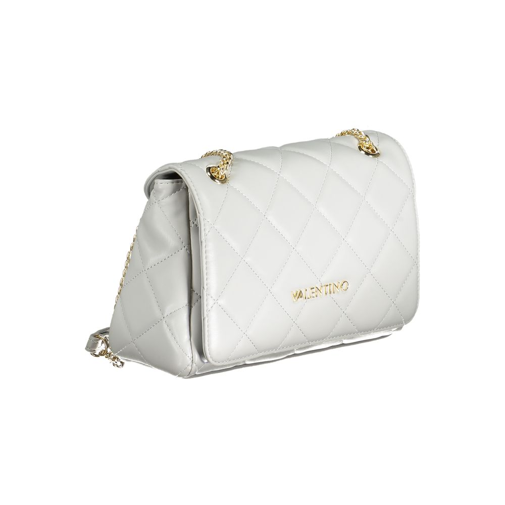 Mario Valentino Gray Polyurethane Women's Bag With Chain Shoulder Handle - Image 3