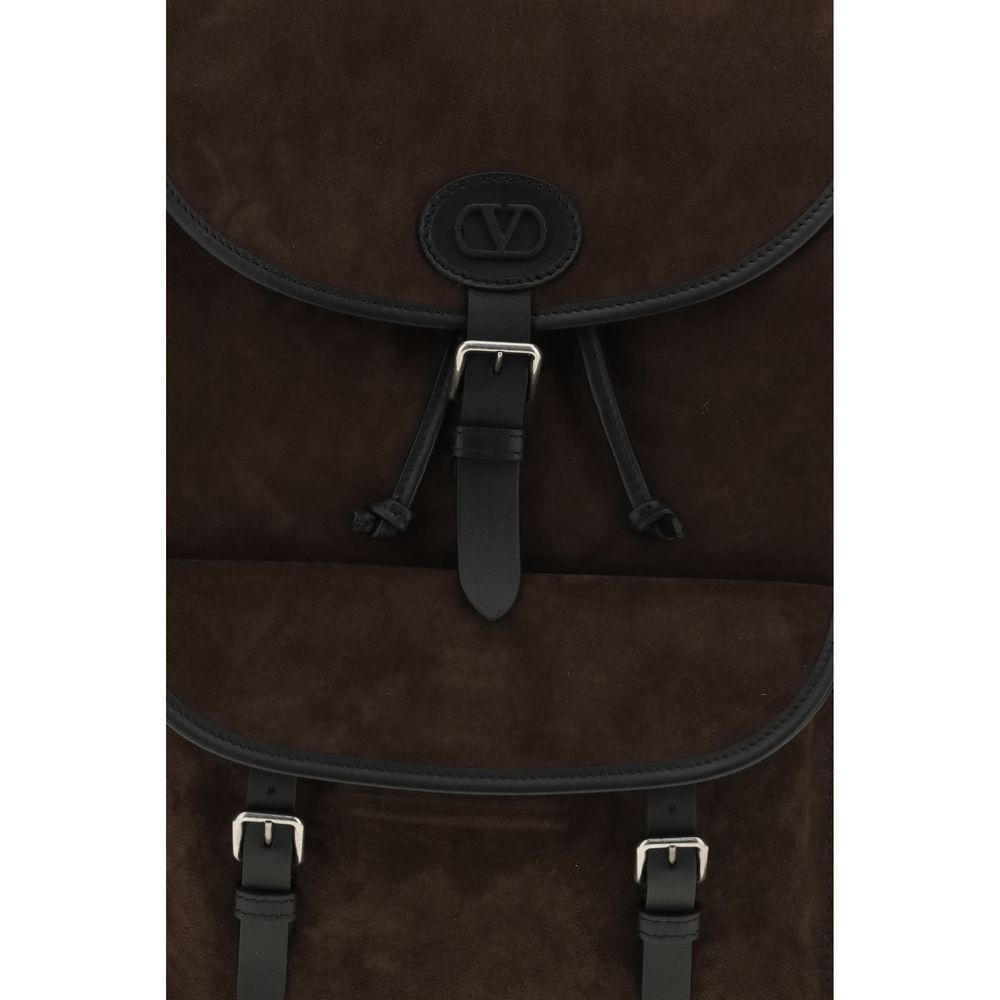 Valentino Garavani Brown Calf Leather Bos Taurus Backpack - Image 3