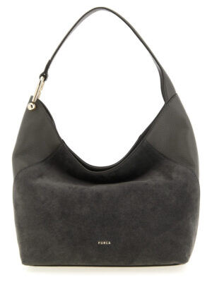 Furla Gray Calfskin Shoulder Bag