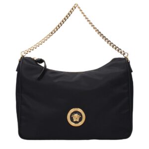 Versace Black Fabric Handbag