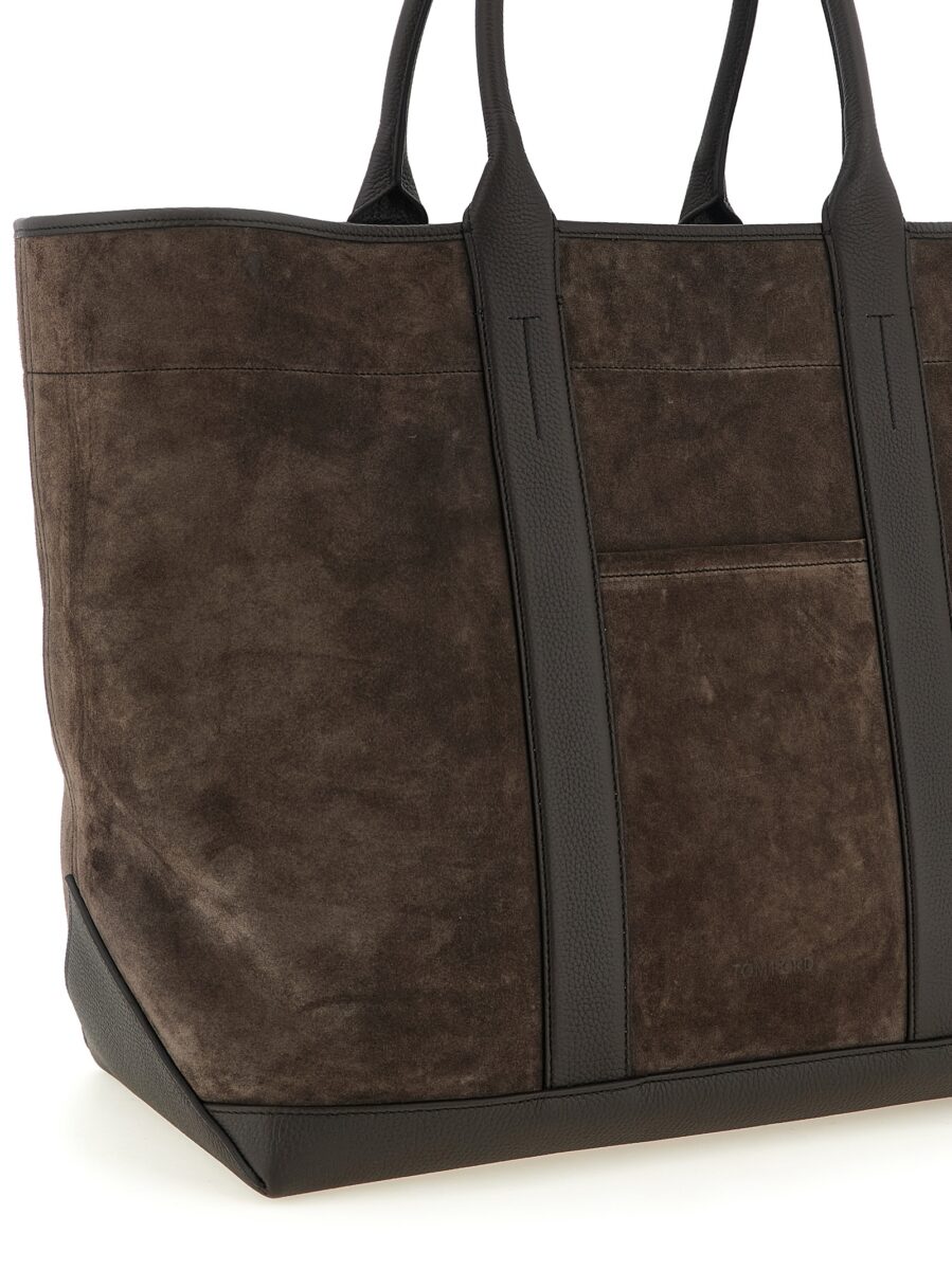 Tom Ford Brown Calfskin Tote Bag - Image 3
