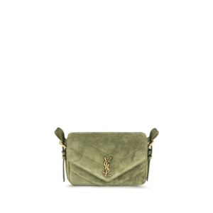 Saint Laurent Bicolor Suede Leather Shoulder Bag