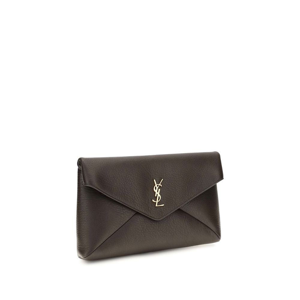 Saint Laurent Brown Lamb Ovis Aries Clutch Bag - Image 2