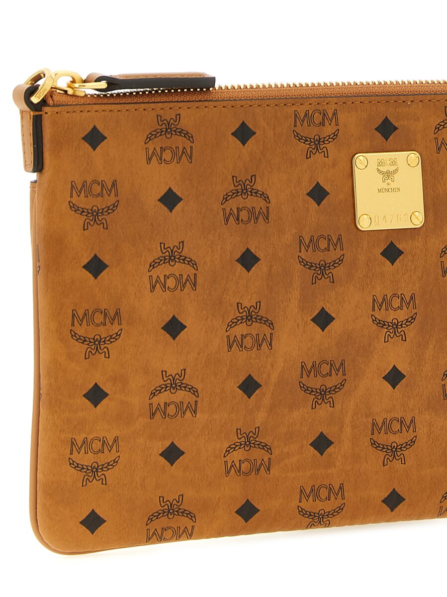 MCM Brown Polyethylene Clutch Bag - Image 3
