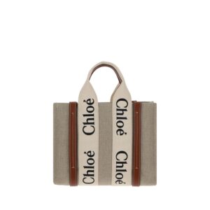 Chloé Brown Linen Handbag