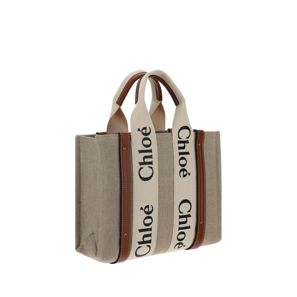 Chloé Brown Linen Handbag - Image 3