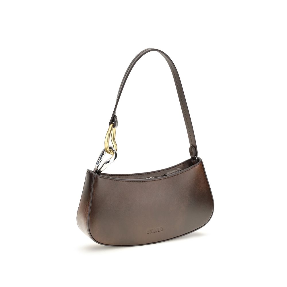 Staud Brown Calf Leather Bos Taurus Shoulder Bag - Image 3