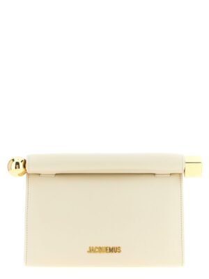 Jacquemus White Lamb Leather Clutch Bag