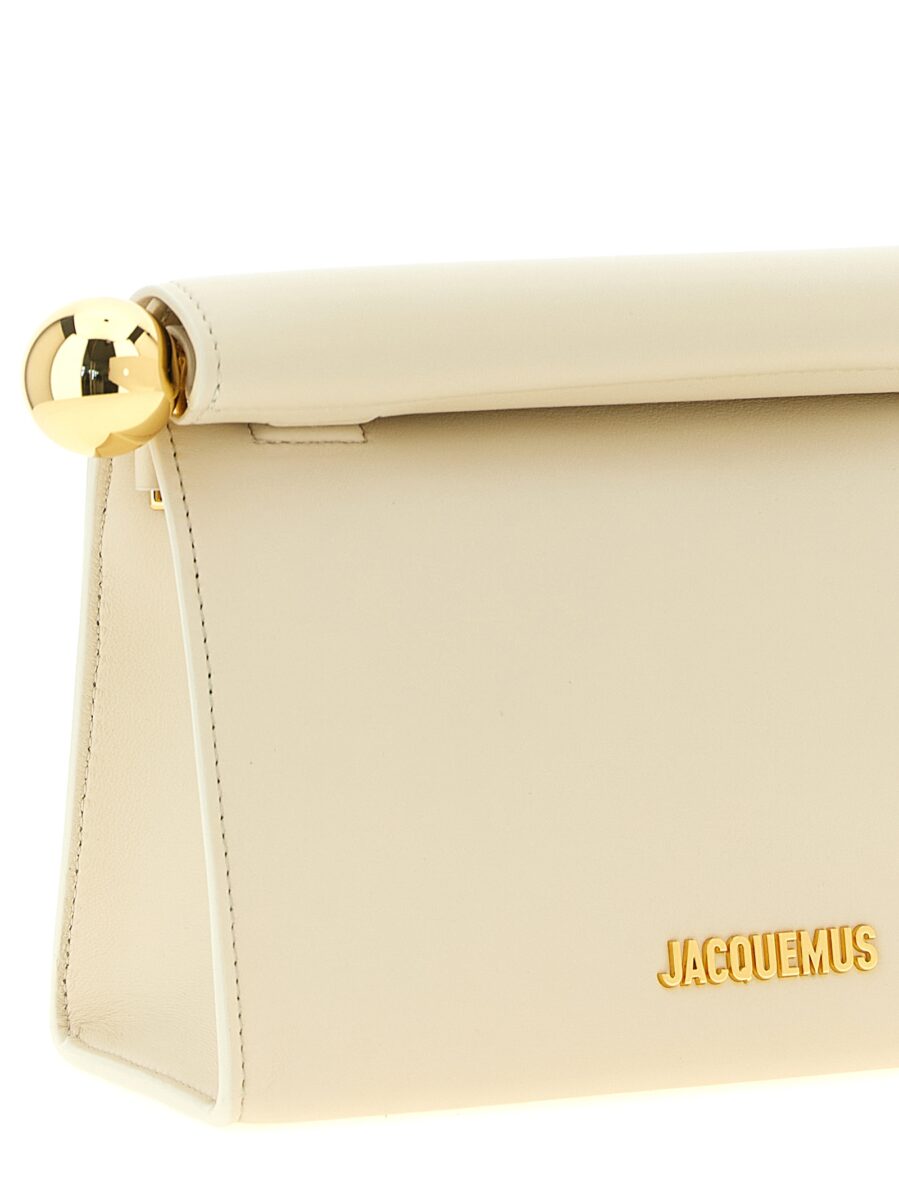 Jacquemus White Lamb Leather Clutch Bag - Image 3