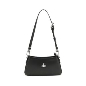 Vivienne Westwood Black Calf Leather Bos Taurus Shoulder Bag