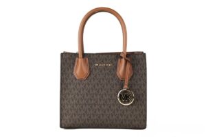 Michael Kors MICHAEL KORS Mercer 35S1GM9M2B Medium Logo And Leather Accordion Crossbody Bag In Brown