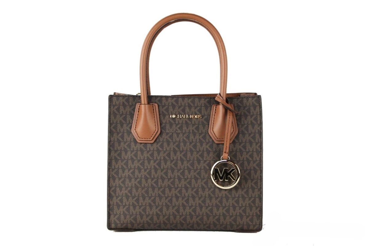Michael Kors MICHAEL KORS Mercer 35S1GM9M2B Medium Logo And Leather Accordion Crossbody Bag In Brown