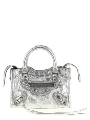 Balenciaga Silver Lamb Leather Crossbody Bag
