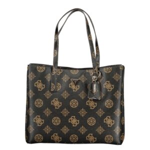 Guess Jeans Brown Polyurethane Women's Bag with Dual Handles and Spacious Compartments
