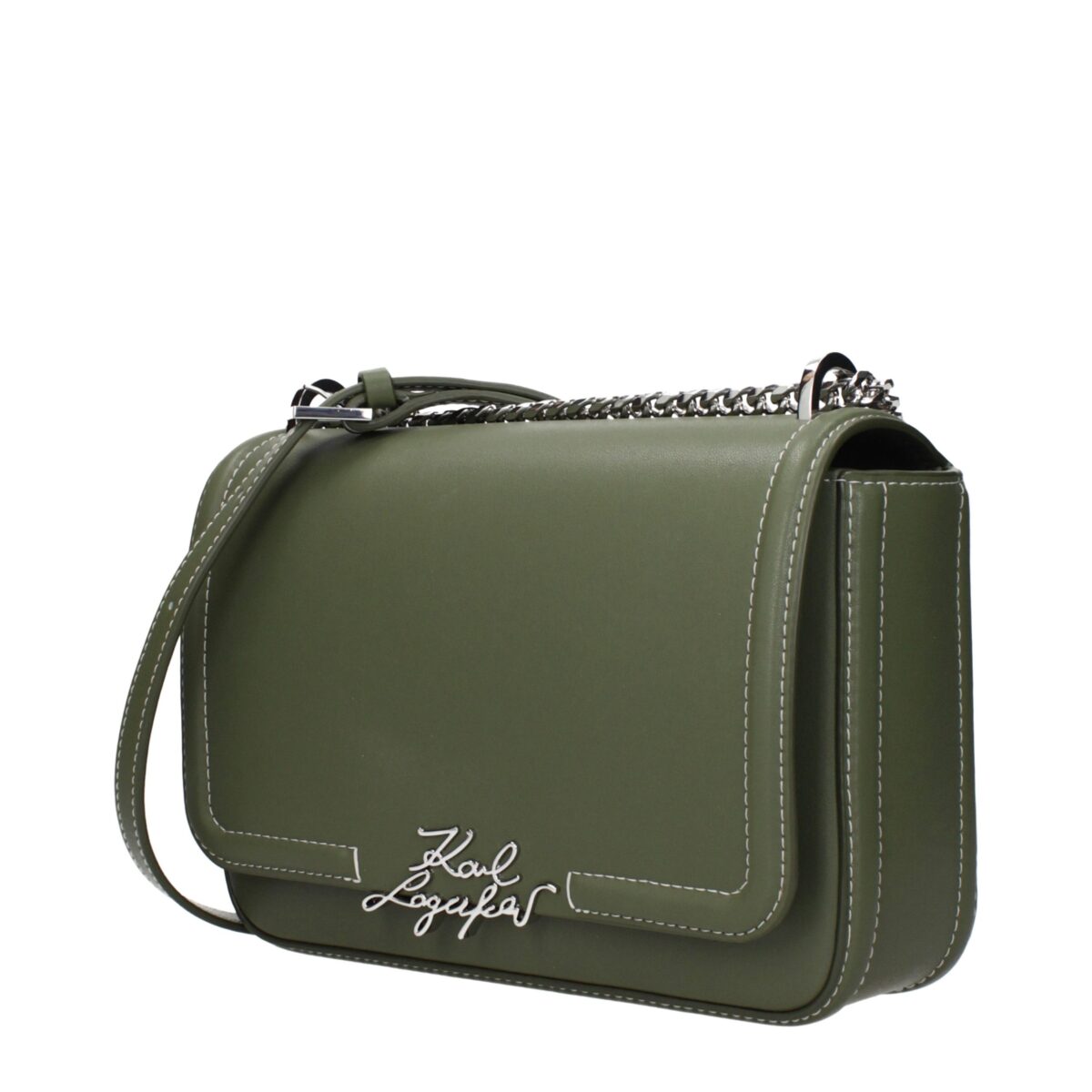 Karl Lagerfeld Green Leather Shoulder Bag - Image 2