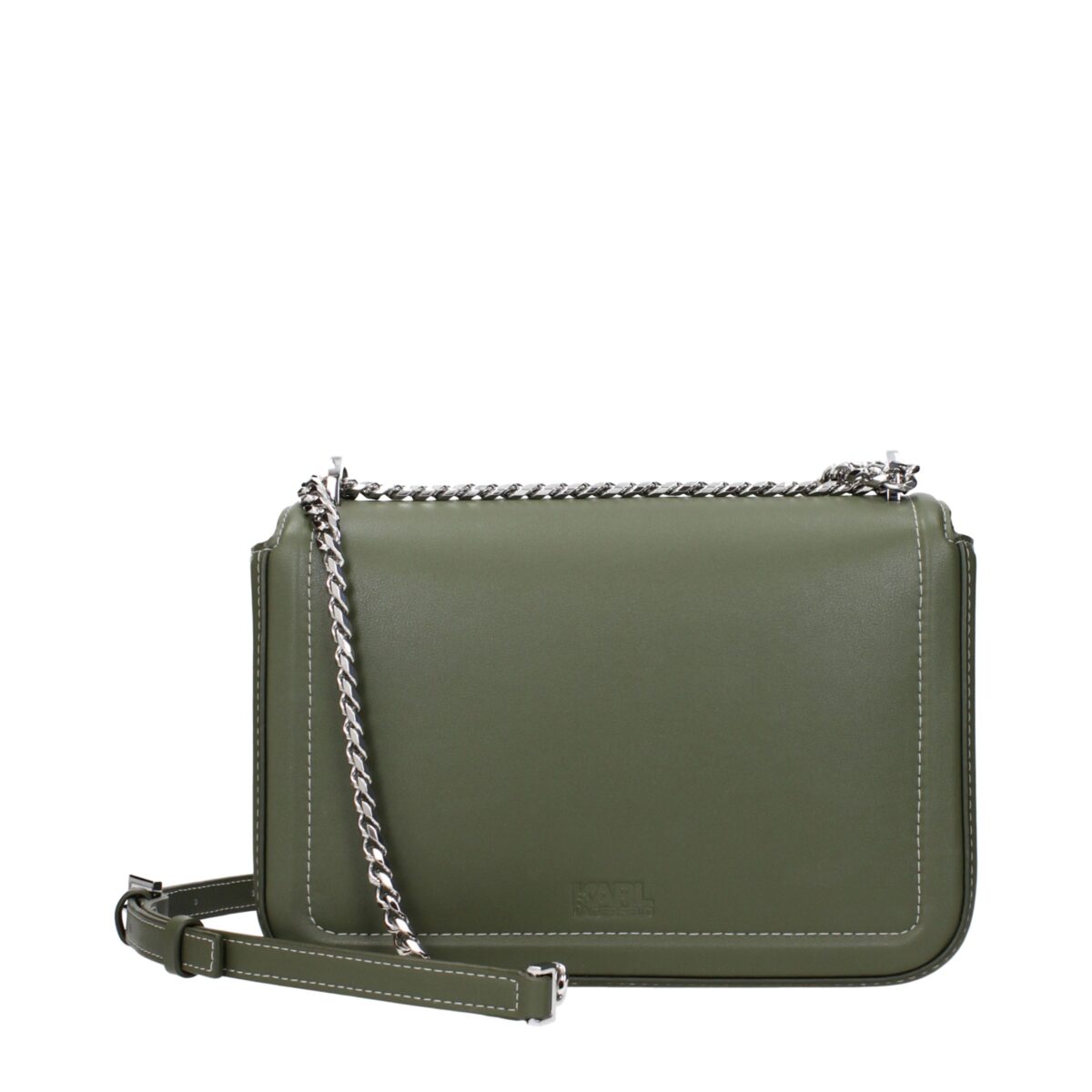 Karl Lagerfeld Green Leather Shoulder Bag - Image 3