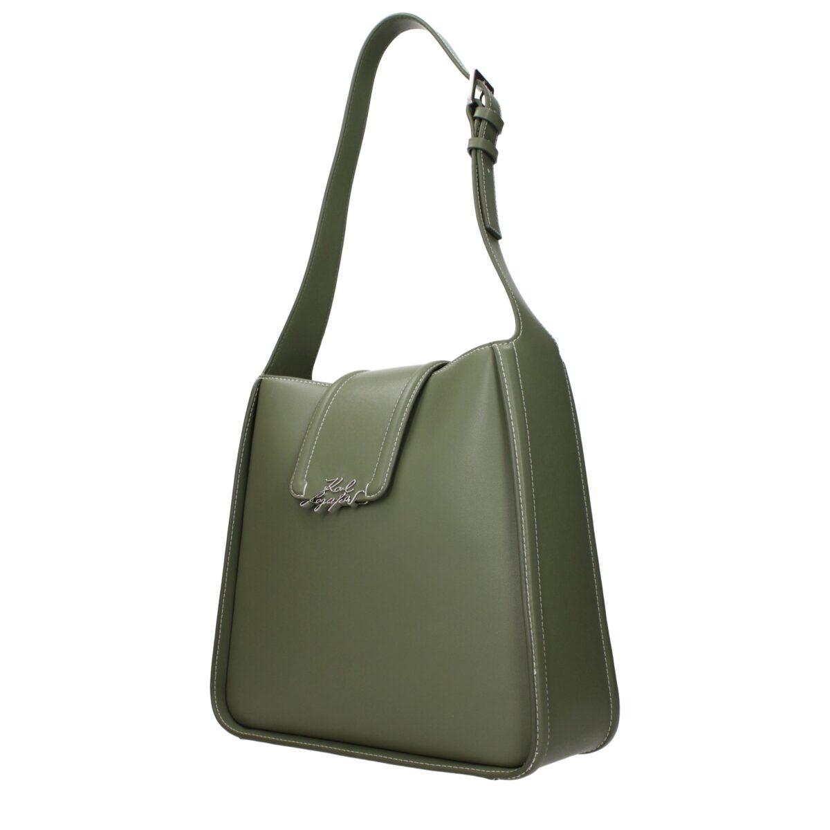 Karl Lagerfeld Green Leather Shoulder Bag - Image 2