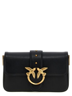 PINKO Black Calfskin Shoulder Bag