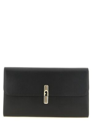 Furla Black Calfskin Clutch Bag